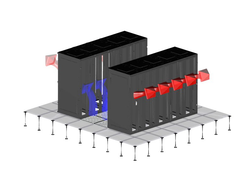 Warm- Kaltgang Kühlsystem im Datenzentrum und Rechenzentrum